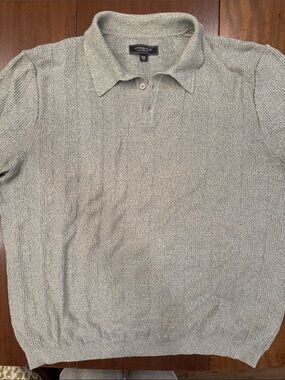 Liverpool Men's Light Gray Textured Knit Polo